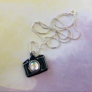 NEW Silver/Black CAMERA NECKLACE